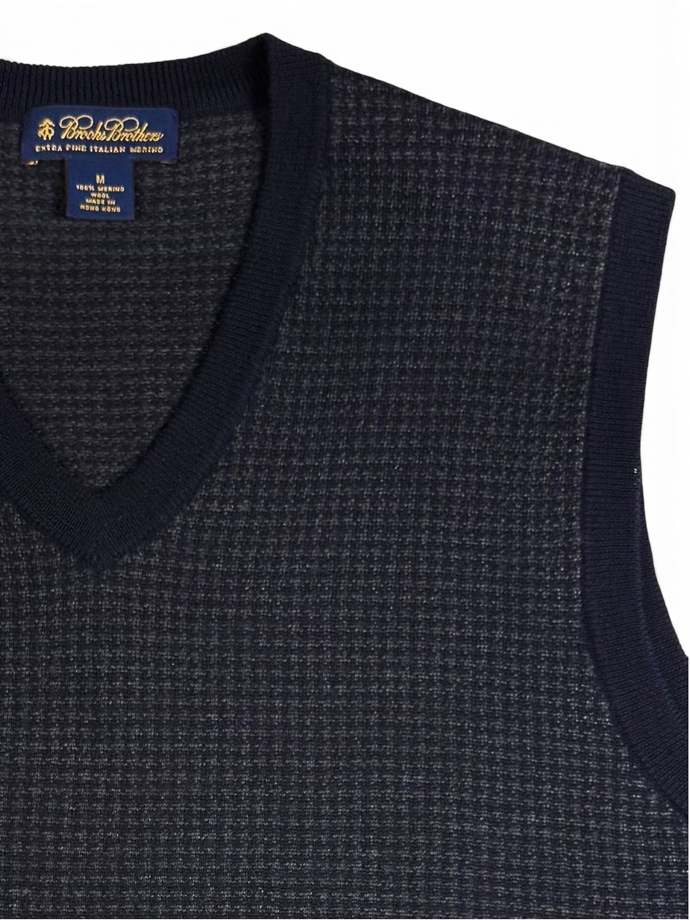 Brooks Brothers Italian Merino Houndstooth Sweater Vest Men’s M